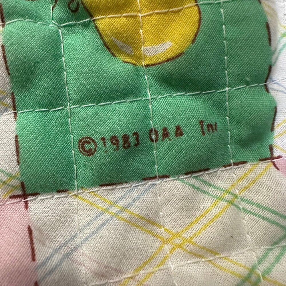 Vintage 1983 Cabbage Patch Kids Quilted Doll Sleeping Bag With Pastel Pattern & - Picture 3 of 12
